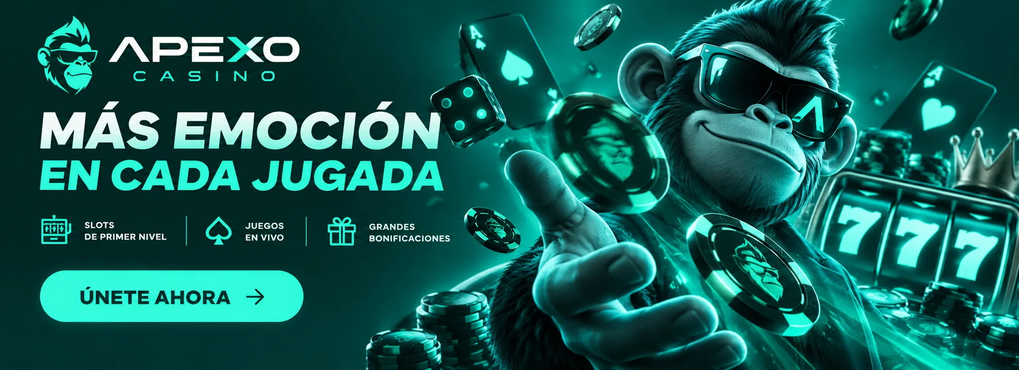 Banner de Apexo Casino México con reembolso diario y retiros por SPEI
